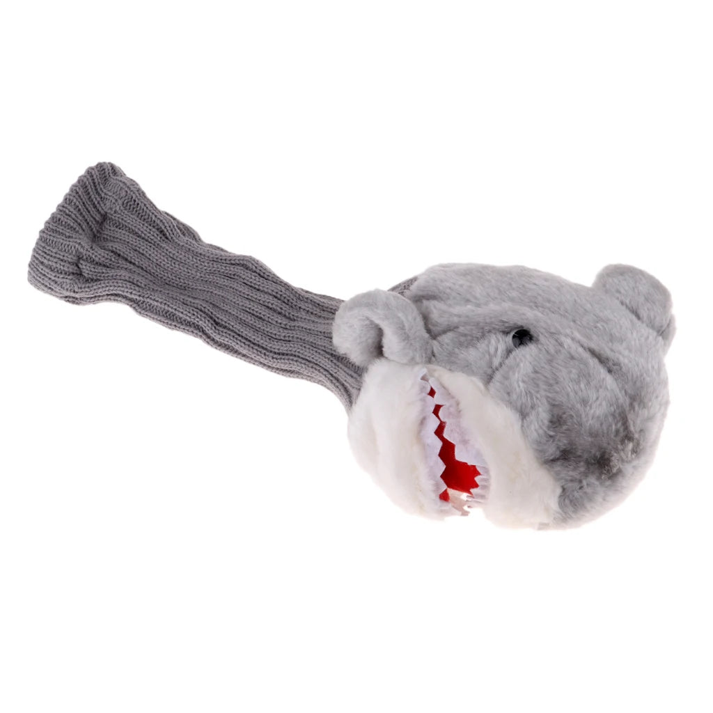 MagiDeal Knit Funny Shark Golf Driver Wood Head Cover Protector Headcover Replacement