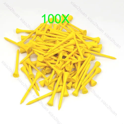 100pcs Yellow 70mm Golf Ball Wood Tee wooden Tees Brand New