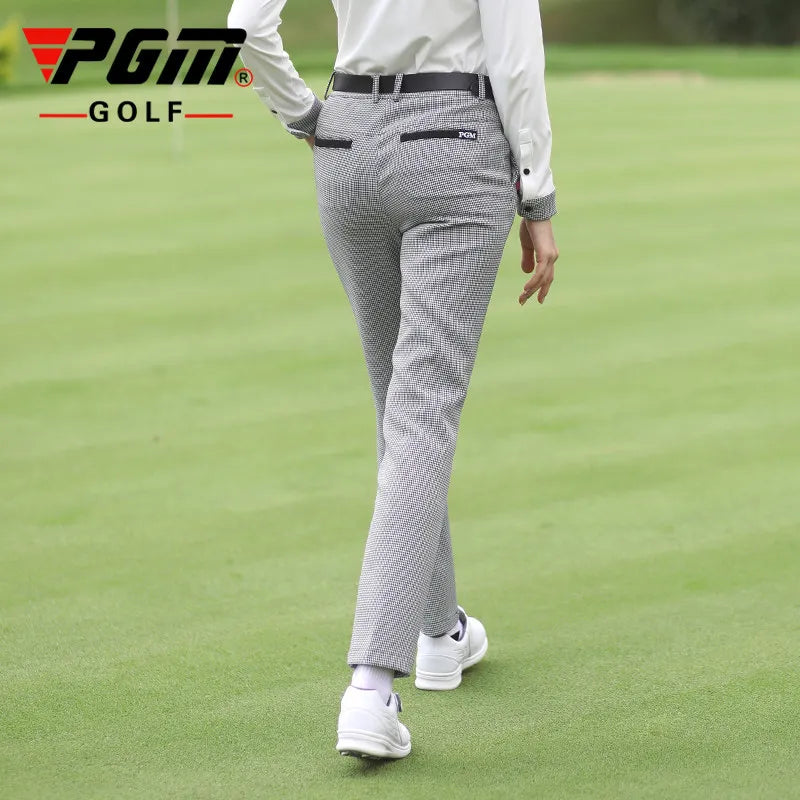 New Spring Golf Clothing Lady Plaid Long Pants Autumn Sports Wear Trousers Women's Grey Sweatpants Slim Can Be Inserted Tee PGM