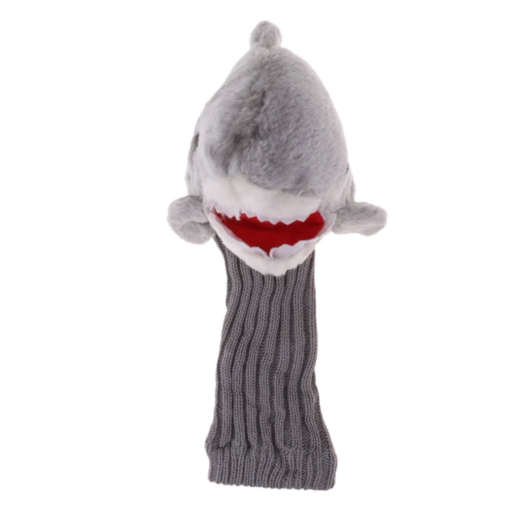 MagiDeal Knit Funny Shark Golf Driver Wood Head Cover Protector Headcover Replacement