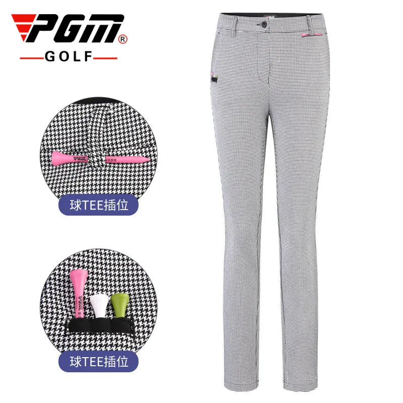 New Spring Golf Clothing Lady Plaid Long Pants Autumn Sports Wear Trousers Women's Grey Sweatpants Slim Can Be Inserted Tee PGM