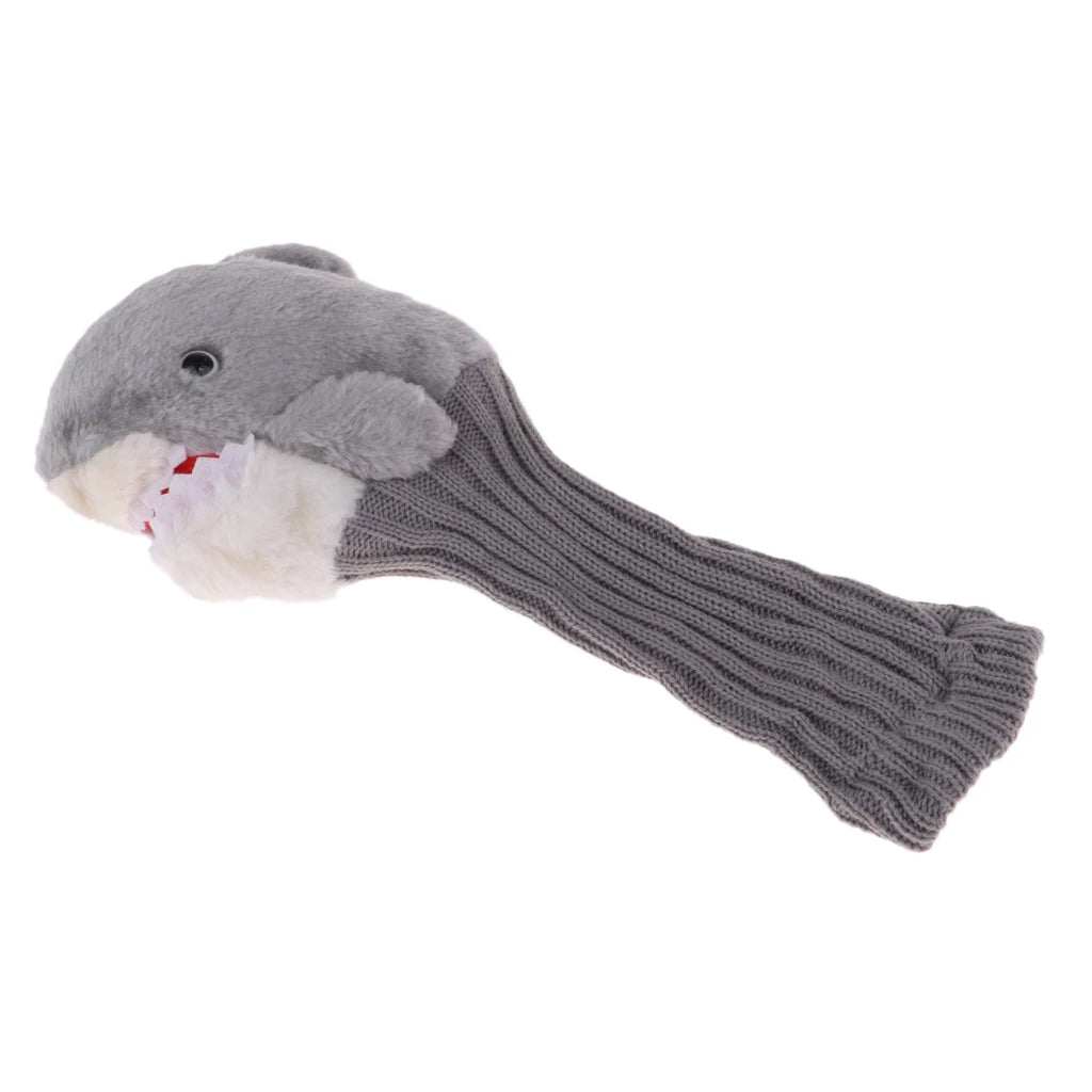 MagiDeal Knit Funny Shark Golf Driver Wood Head Cover Protector Headcover Replacement