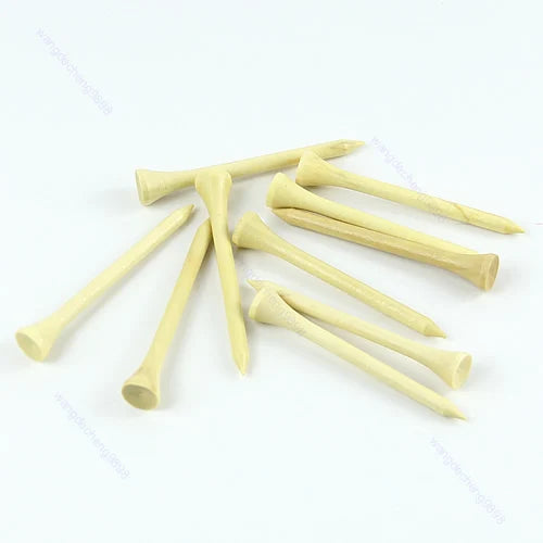 100pcs Yellow 70mm Golf Ball Wood Tee wooden Tees Brand New