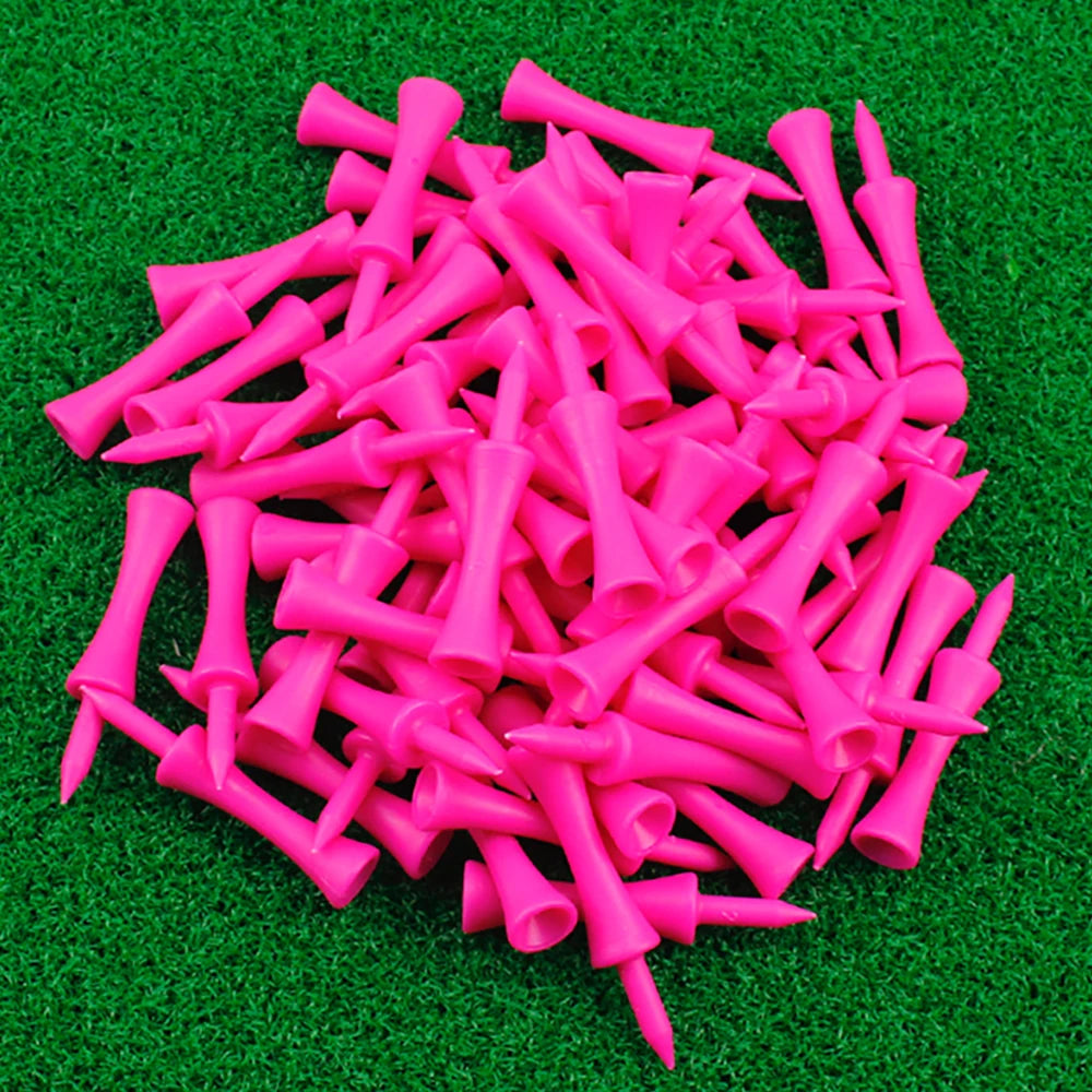 50 Pieces Step Down Plastic Pink Golf Tees Bulk Supplies Accessories