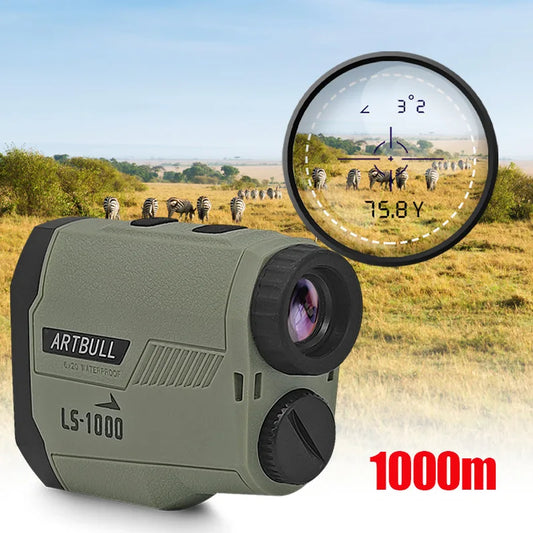 HD Golf & Hunting Laser Rangefinder Larger Field of View 1000M 650M Telescope with Flag-Lock Slope Pin Laser Distance Meter