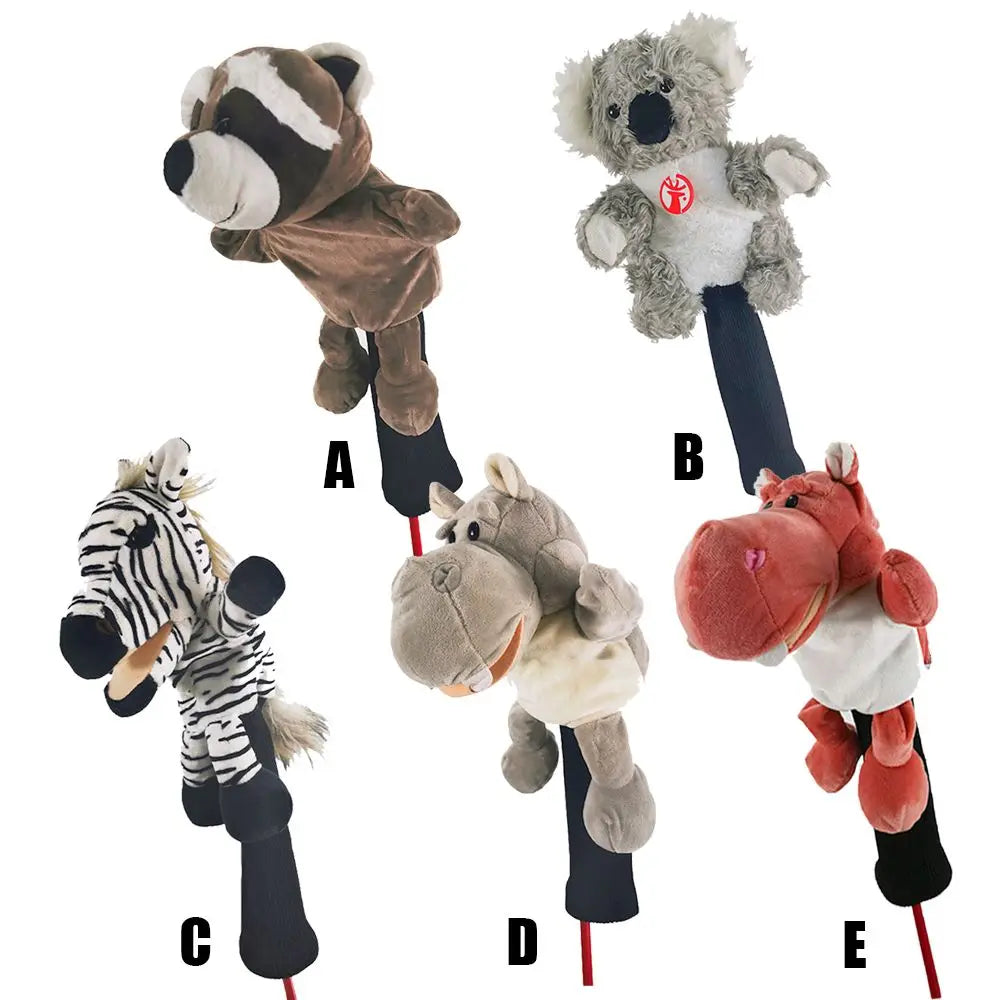 Long Neck Driver Accessories Golf Rod Sleeve Sets Golf Club Head Covers 1/3/5 Fairway Woods Plush Animal Headcover