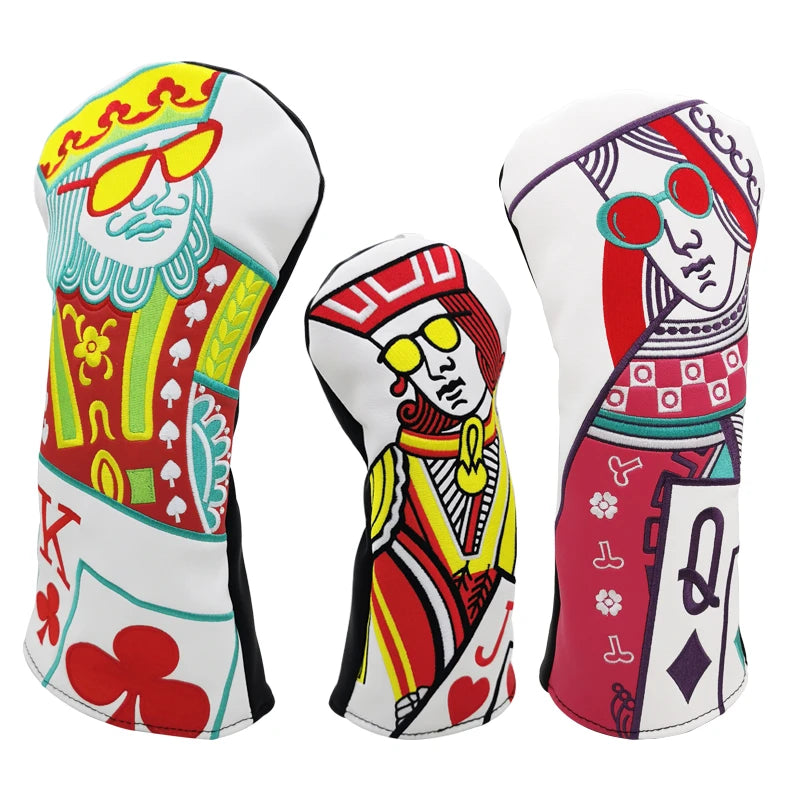 JQK Golf Club #1 #3 #5 Wood Headcovers Driver Fairway Woods Cover PU Leather High quality Putter Head Covers