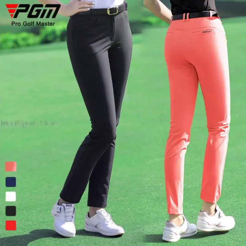 Pgm Golf Clothes Trousers Women High Elastic Pants Summer Spring Ladies Casual Long Pants Quick-Drying Flared Trousers XS-XXXL