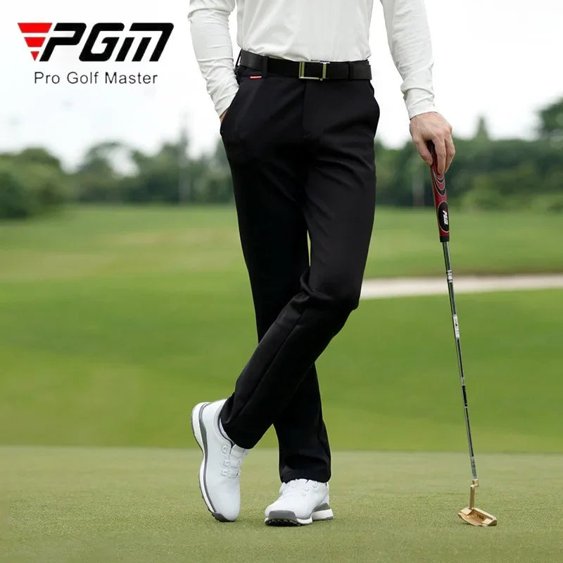 PGM Spring Men High Elastic Golf Pants Male Mid-waist Straight Trousers Men Zipper Pockets Training Pants Outdoor Golf Sweatpant