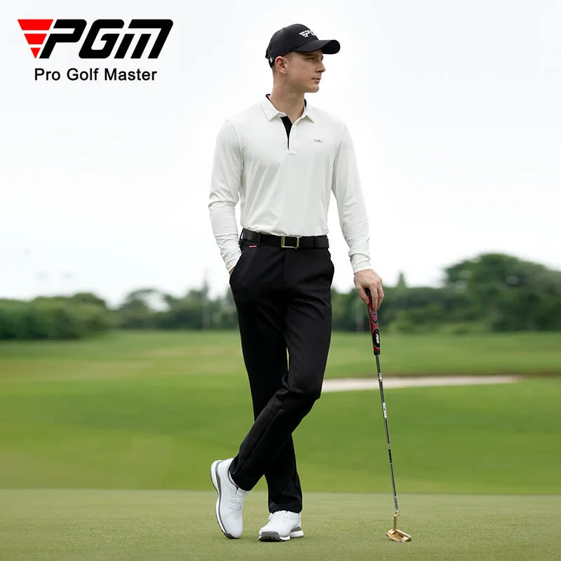 PGM Spring Men High Elastic Golf Pants Male Mid-waist Straight Trousers Men Zipper Pockets Training Pants Outdoor Golf Sweatpant