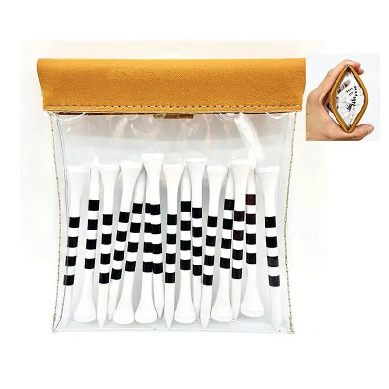 Golf Tees Pouch Golf Ball Bag With Clip Golf Tees Holder Transparent Storage Bags Outdoor Sports Golf Supplies Accessories