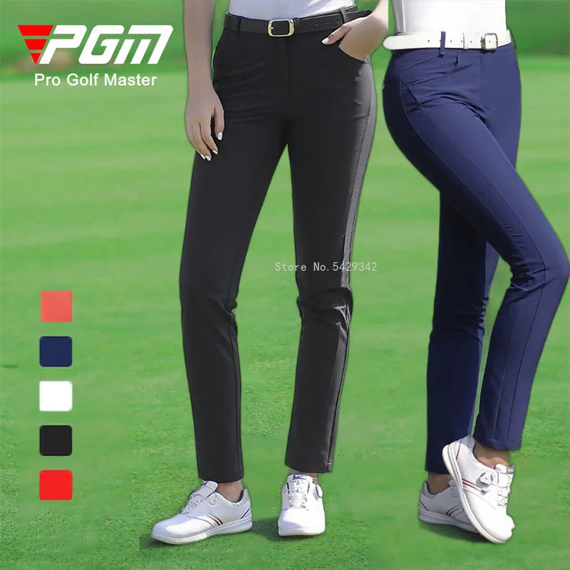 PGM Spring Summer Golf Pant Women's Sports Pants Soft Slim Thin Trousers Ladies Golf Wear Breathable Elastic Sweatpants 5 Colors