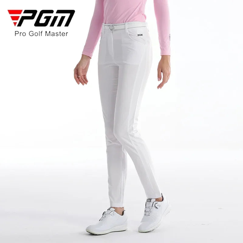 PGM Female Golf Pants Women High Waist Slim Trousers Ladies Quick Dry Anti-sweat Pants Breathable Side Pocket Golf Sweatpants