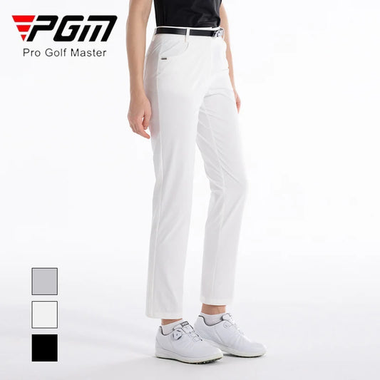 PGM Ladies Breathable Anti-sweat Golf Trousers Women Slim High Waist Sweatpants Ladies Zipper Straight Golf Pants Sport Trousers