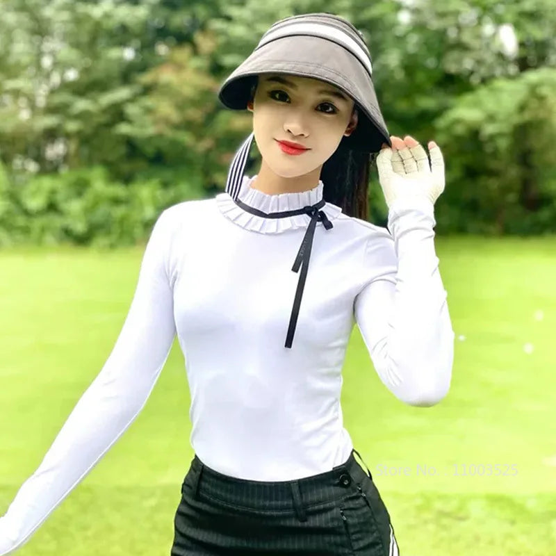 Love Golf Wide Brim Empty Top Hat Women Fashion Trendy Simple Fisherman Hat Versatile Lady Breathable Sunscreen Golf Cap Gift