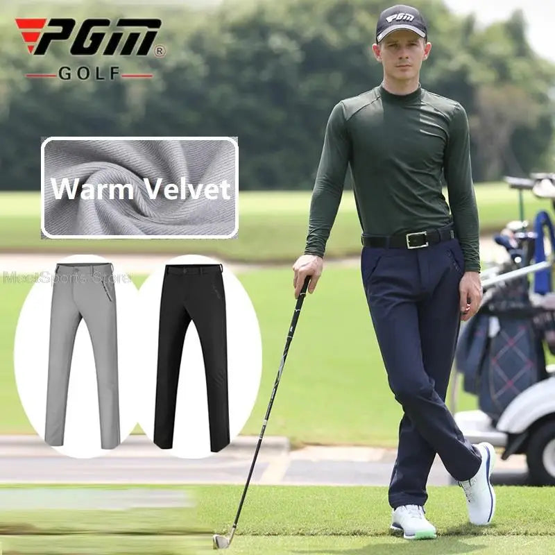 Pgm Men Golf Pant Winter Thickening Straight Sports Pants For Male Warm Velvet Golf Trousers Men's Casual Windproof Sweatpants