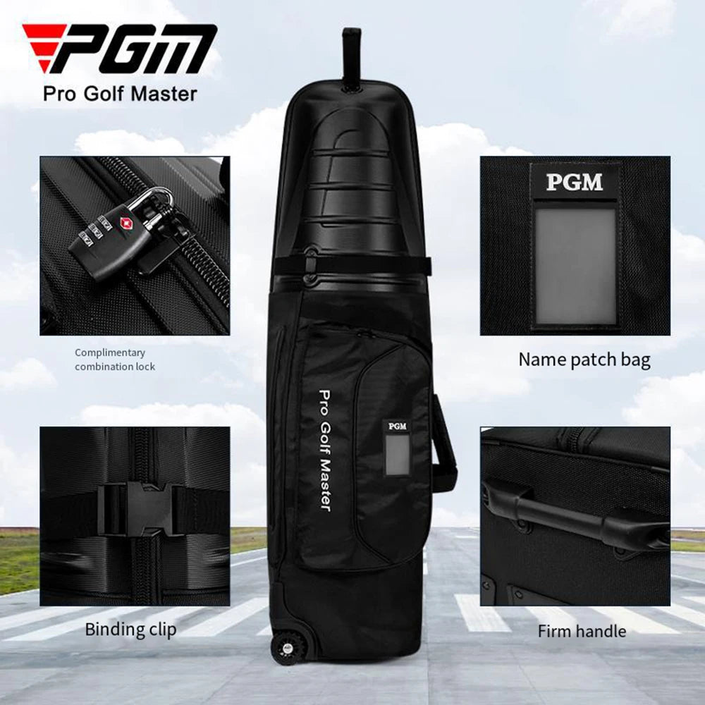 PGM Golf Aviation Bag Outdoor Golf Travel Bags with Roller Skating and Hard Case Top Portable Anti Collision Golf Bags HKB014