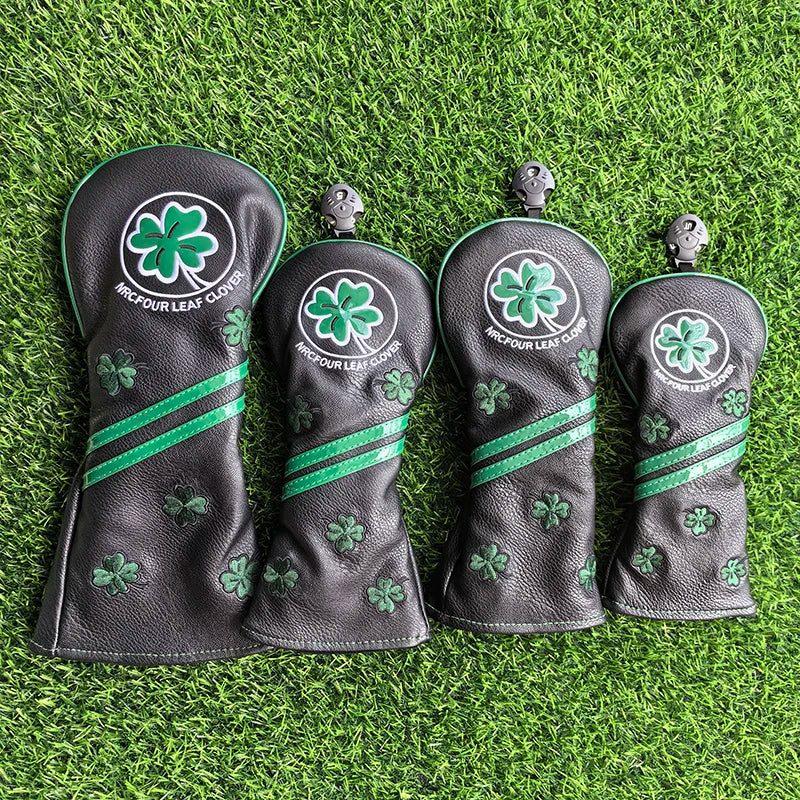 cover Golf Club Wood Headcovers Driver Fairway Woods Hybrid Cover Golf Club Head Protective Sleeve Four-leaved Clover