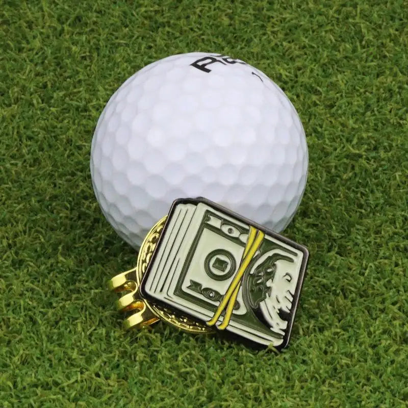 Creative Dollar Bill Golf Ball Mark Golf Hat Clip Magnetic Metal Ball Marker Holder With Caps Clip Golf accessories Golfer Gifts