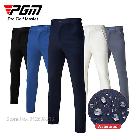 Pgm Mens Waterproof Golf Trousers Male High Elastic Golf Pants Men Fleece Thicken Warm Golfing Pants Winter Apparel XXS-3XL