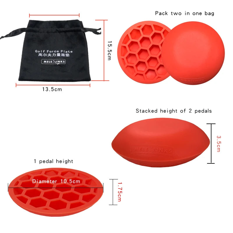 2 Pcs Golf Force Plate Step Pad Assisted Swing Balance Practice Anti-slip Rubber Golf Training Aids Golf Trainer Golf Supplies