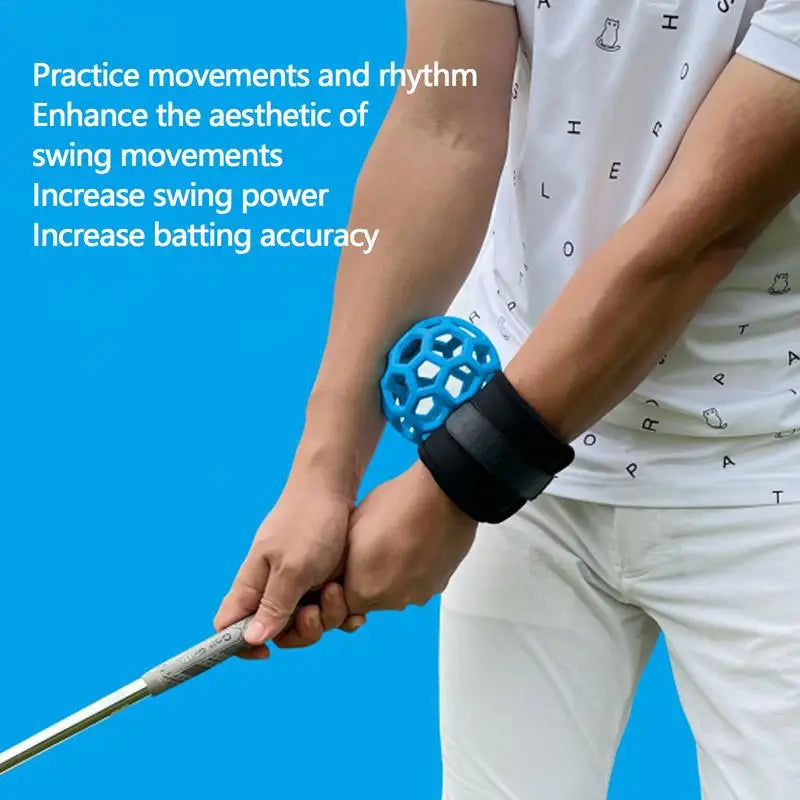 Portable Golf Swing Trainer Ball Golf Swing Posture Corrector Training Aid Balls Adjustable Wrist Sleeve Golf Training Ball