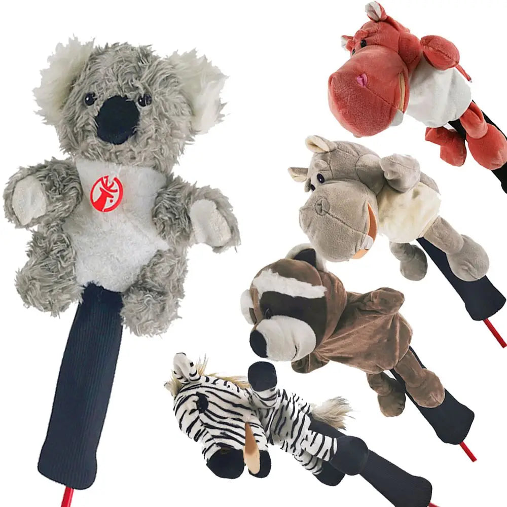 Long Neck Driver Accessories Golf Rod Sleeve Sets Golf Club Head Covers 1/3/5 Fairway Woods Plush Animal Headcover