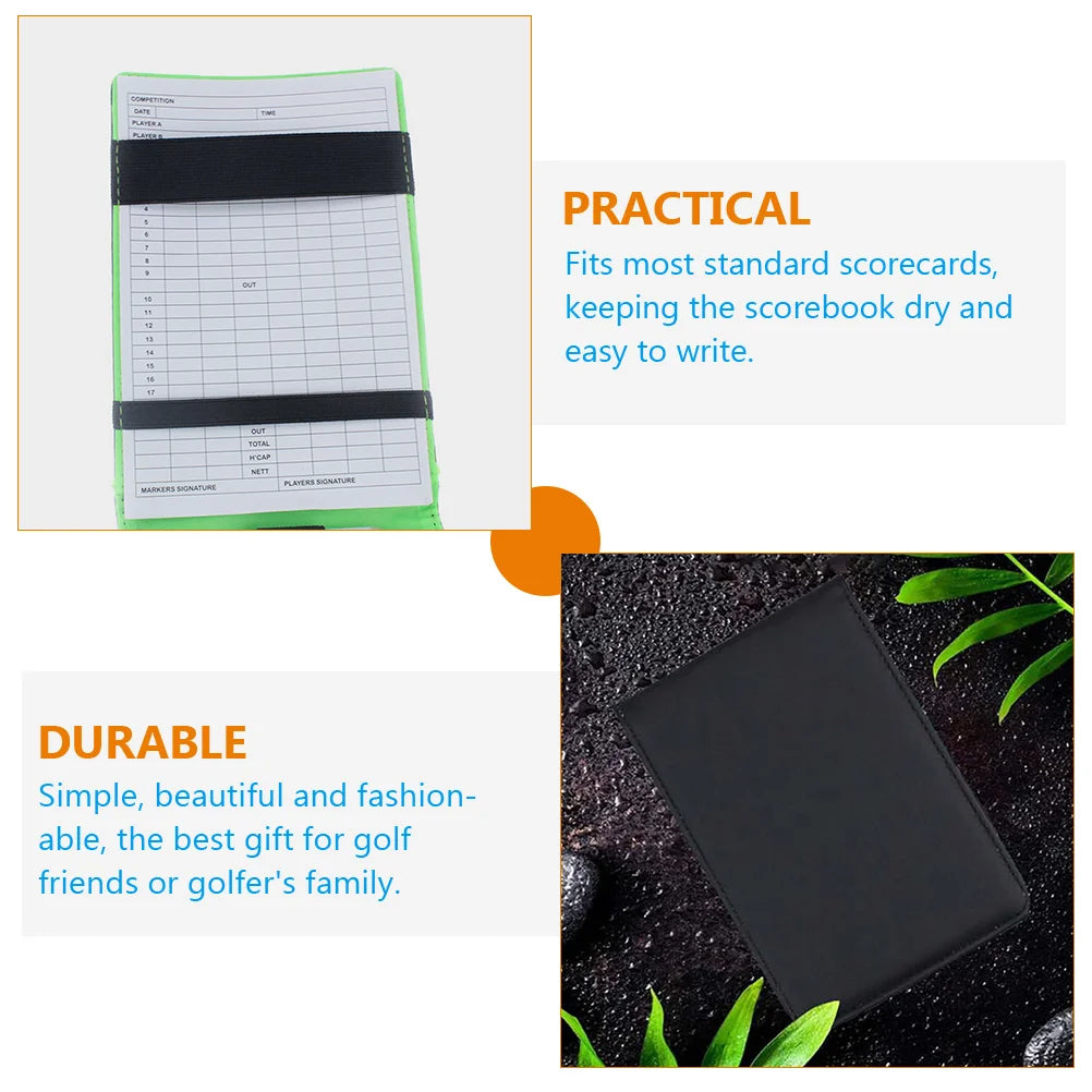 Yardage Book Cover Exercise Accessories Score Holder Pocket Portable Scorecard Black Notebooks Golfs Balls Record Scorebook