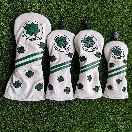 cover Golf Club Wood Headcovers Driver Fairway Woods Hybrid Cover Golf Club Head Protective Sleeve Four-leaved Clover