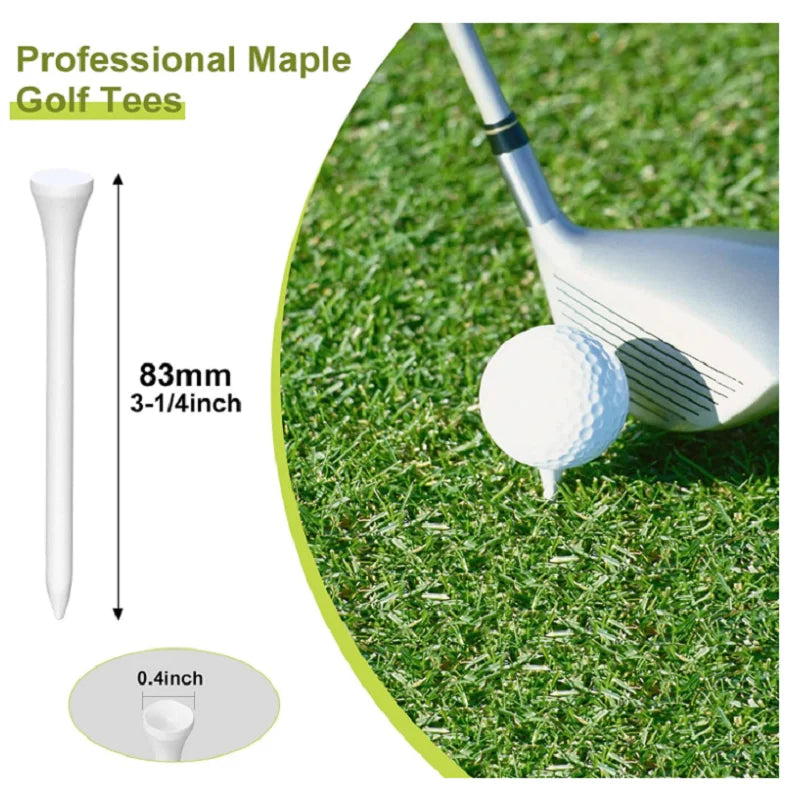 1000 Pcs Golf Tees Bulk Wood Tees 3-1/4 Inch Tall, White Golf Tees for Women Men Ladies Clubs Golf Ball Theme Party Accessories