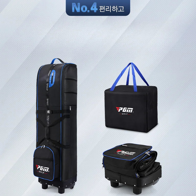 PGM Golf Travel Plane Bags with Wheel thicken Straps Foldable Golf Club Travel Cover for Airlines Golf Aviation Bag HKB009