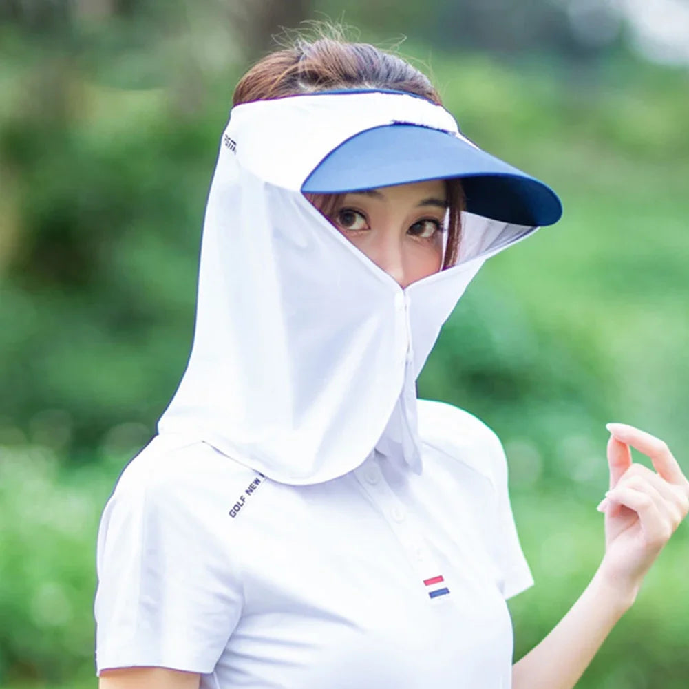 Golf Men Women Summer Sun UV Protection Caps No Hat Viscose Fiber Scarf Headscarf Fiber Mask Punk Sunscreen Mask