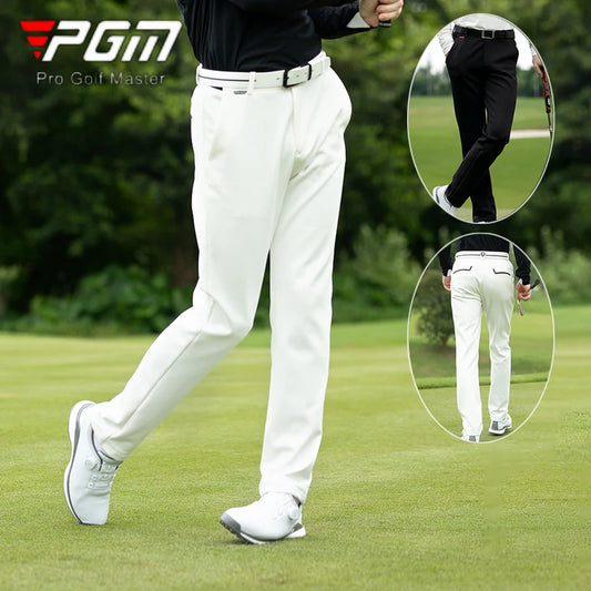 PGM Spring Men High Elastic Golf Pants Male Mid-waist Straight Trousers Men Zipper Pockets Training Pants Outdoor Golf Sweatpant