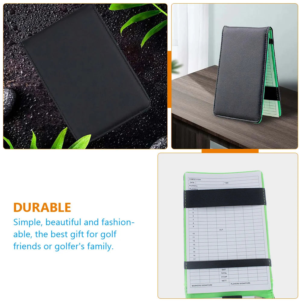 Yardage Book Cover Exercise Accessories Score Holder Pocket Portable Scorecard Black Notebooks Golfs Balls Record Scorebook