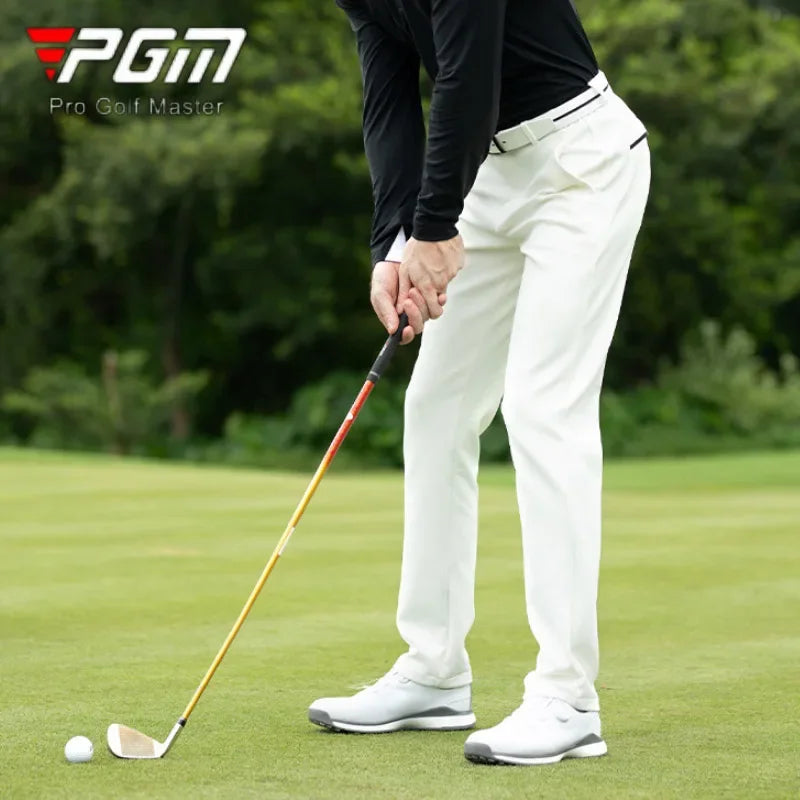 PGM Spring Men High Elastic Golf Pants Male Mid-waist Straight Trousers Men Zipper Pockets Training Pants Outdoor Golf Sweatpant