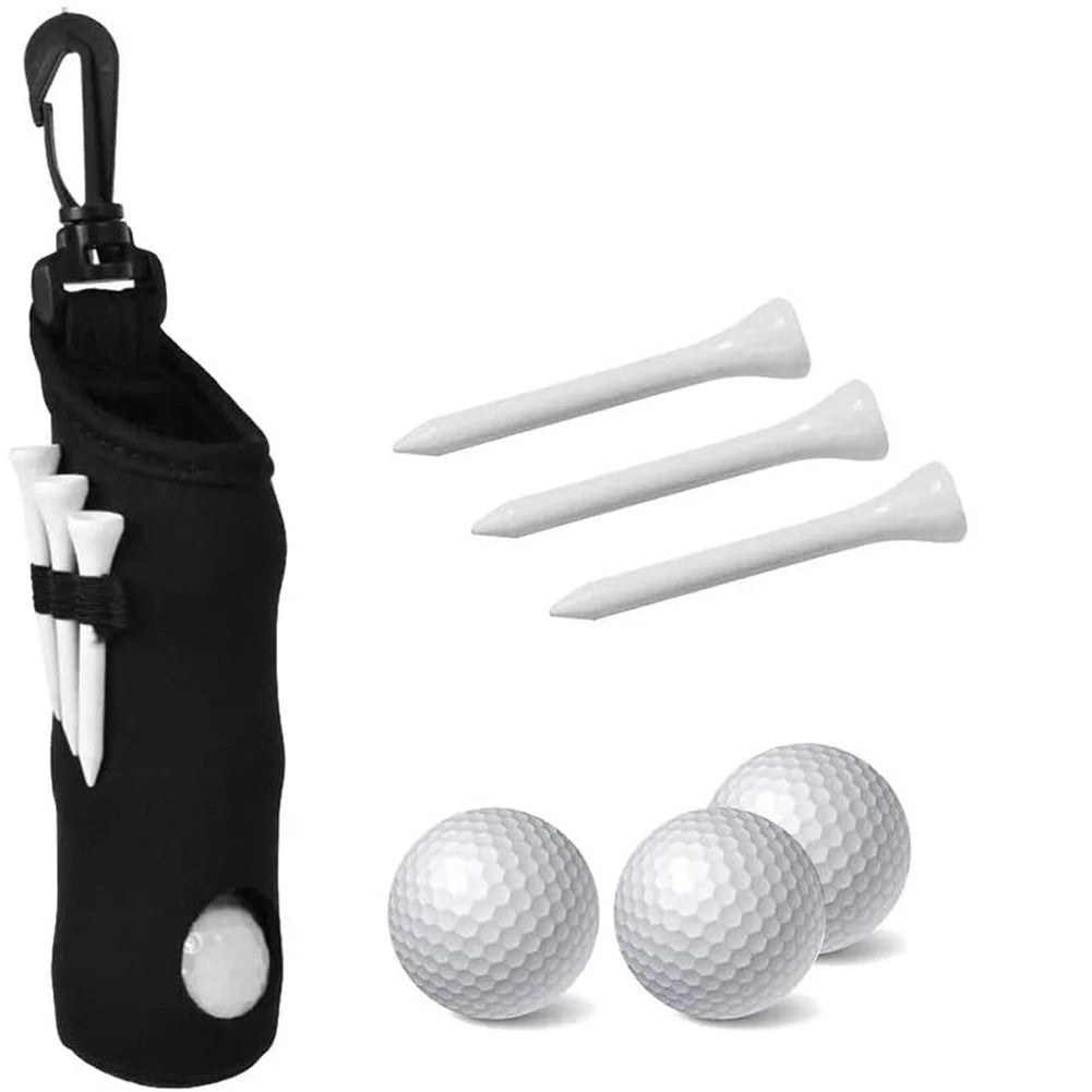 Golf Ball Pouch Neoprene Golf Ball Holder Carry Bag Belt Clip Golf Gifts Accessories For Women Men 21cm/8.27"