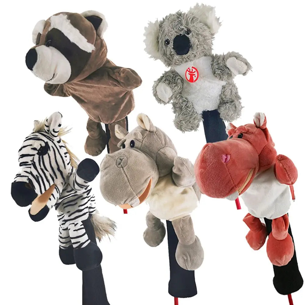 Long Neck Driver Accessories Golf Rod Sleeve Sets Golf Club Head Covers 1/3/5 Fairway Woods Plush Animal Headcover