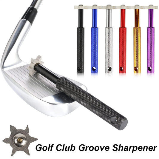 Golf Club Groove Sharpener Golf Accessory Tool  6 Heads Strong Wedge Alloy Wedge Sharpening Tool  for Re-Grooving Golf Clubs