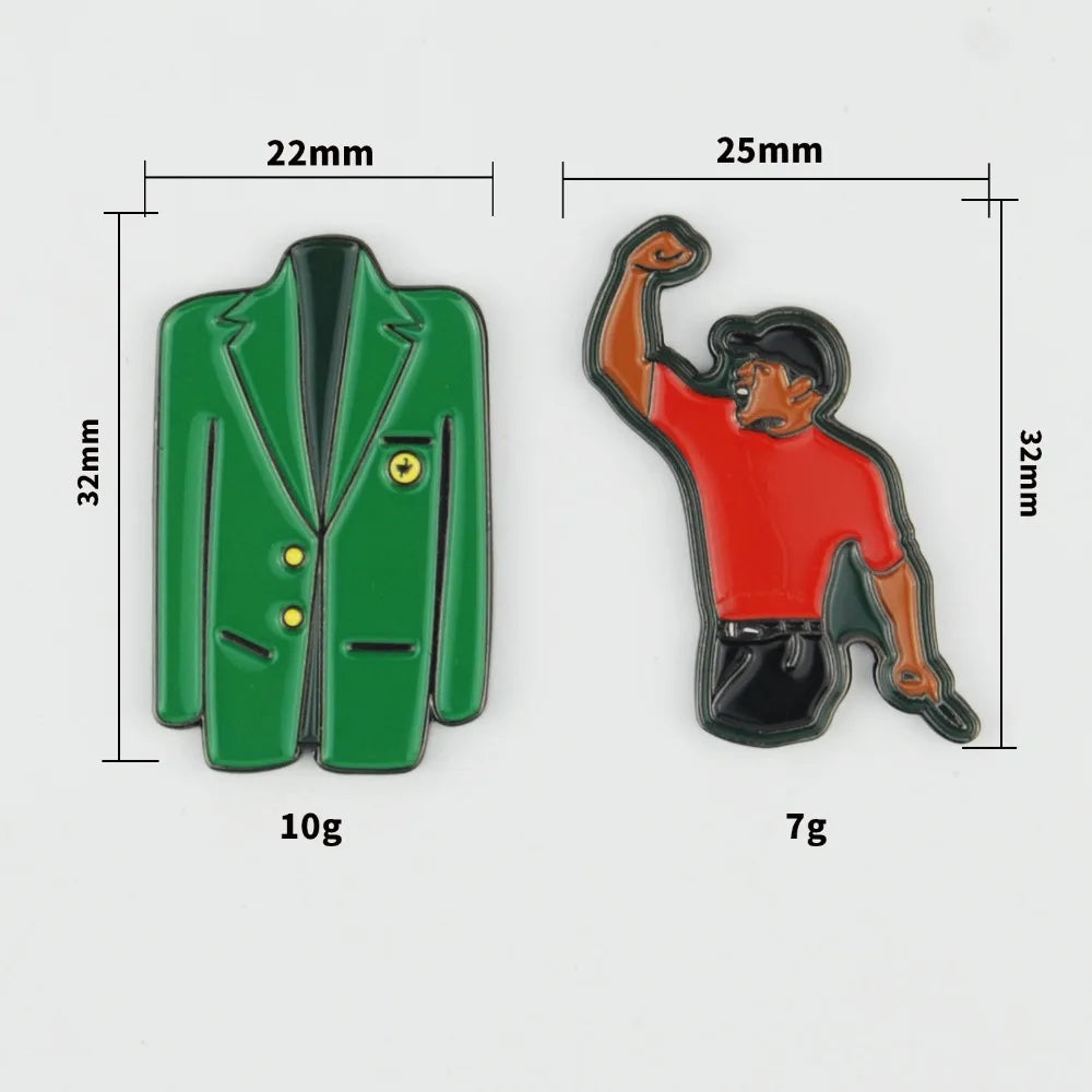 Durable Portable Ball Mark Men Women Golf Accessories Golfer Gift Tiger Green Jacket Golf Ball Mark Alloy Marker