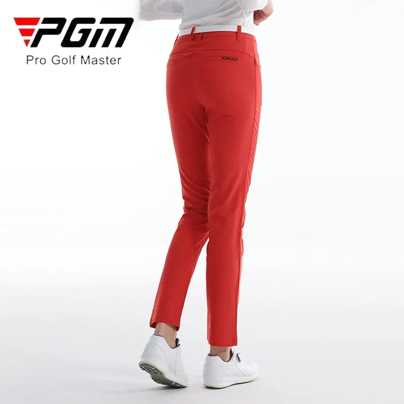 PGM Female Golf Pants Women High Waist Slim Trousers Ladies Quick Dry Anti-sweat Pants Breathable Side Pocket Golf Sweatpants