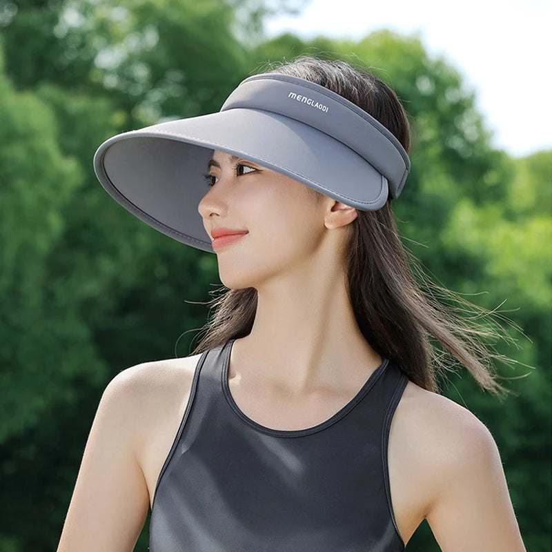 Women Outdoor Summer Visor Hat UV Resistant Large Brim Adjustable Foldable Sun Proof Tennis Cap Golf Hats