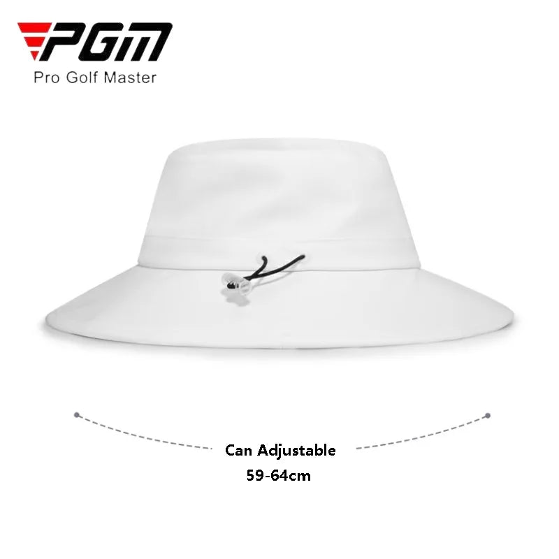 PGM Men Windproof Adjustable Golf Cap Male Breathable Bucket Cap Hat Men Wide Brim Sweat-absorbing Visor Outdoor Anti-Uv Cap