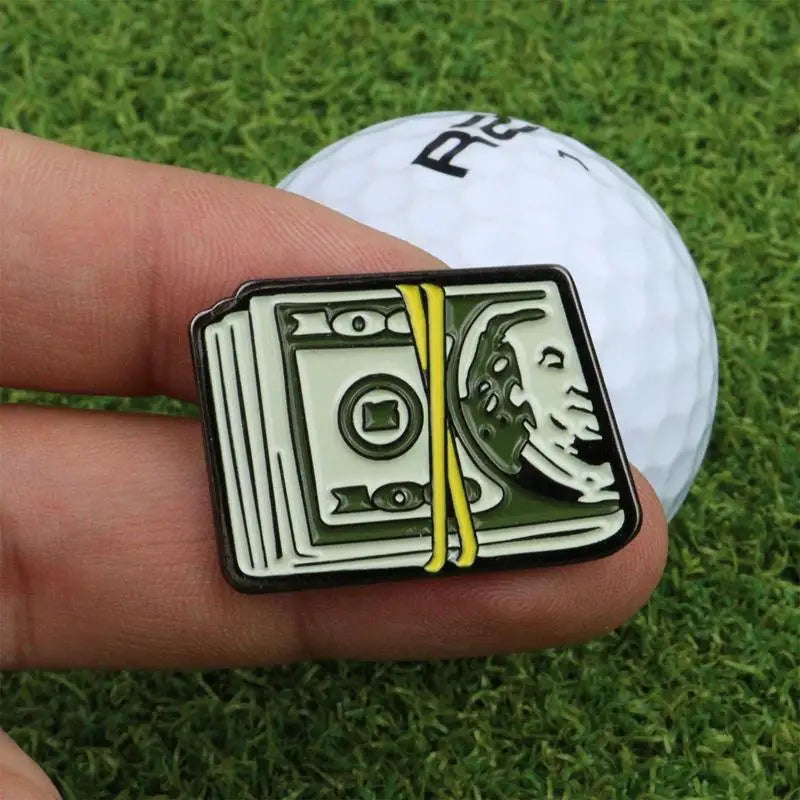 Creative Dollar Bill Golf Ball Mark Golf Hat Clip Magnetic Metal Ball Marker Holder With Caps Clip Golf accessories Golfer Gifts