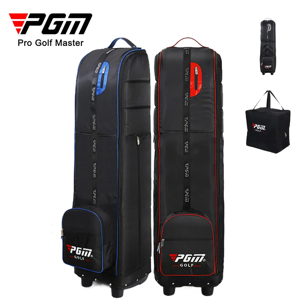 PGM Golf Travel Plane Bags with Wheel thicken Straps Foldable Golf Club Travel Cover for Airlines Golf Aviation Bag HKB009