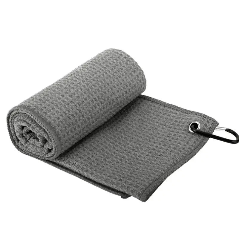 30X30cm Golf Towel With Hook 3 Colors Microfiber Fabric For Golf lovers Duty Clip Carabiner Accessories Dorp ship