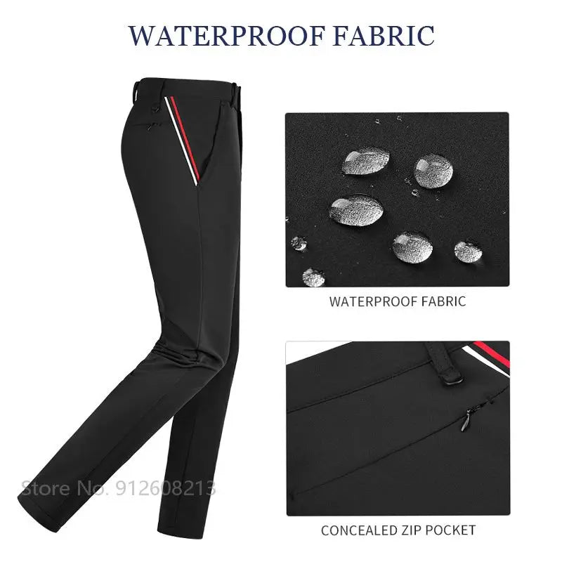 PGM Men Waterproof Sports Golf Sweatpant Velvet Warm Golf Pants Man Elastic Leisure Trousers Winter Full Length Bottoms XXS-XXXL