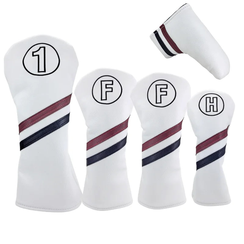 Golf Club #1 #3 #5 Wood Head covers Driver Fairway Woods Cover PU Leather Putter Headcover