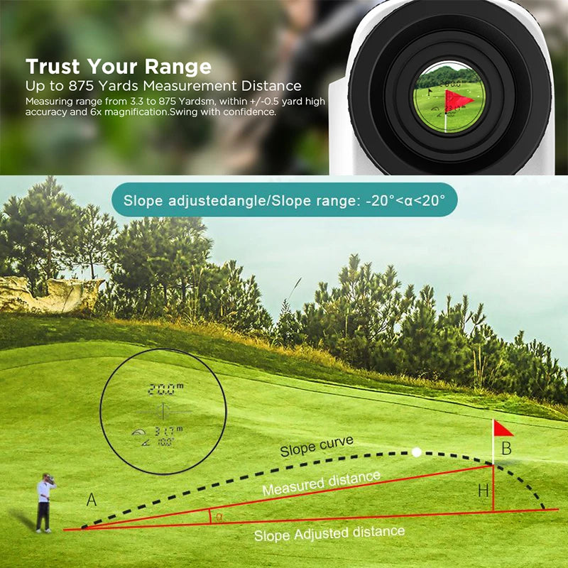 Laser Golf Rangefinder LCD Screen Unit Switch M/Yd Range Finder Vibration For Golf Hunting Sport Laser Meter Distance Meter