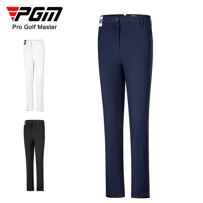 PGM Women Golf Pants Female Warm Windproof Pants Ladies High Ealstic Slim Sport Trousers Girls Split Cropped Sweatpants