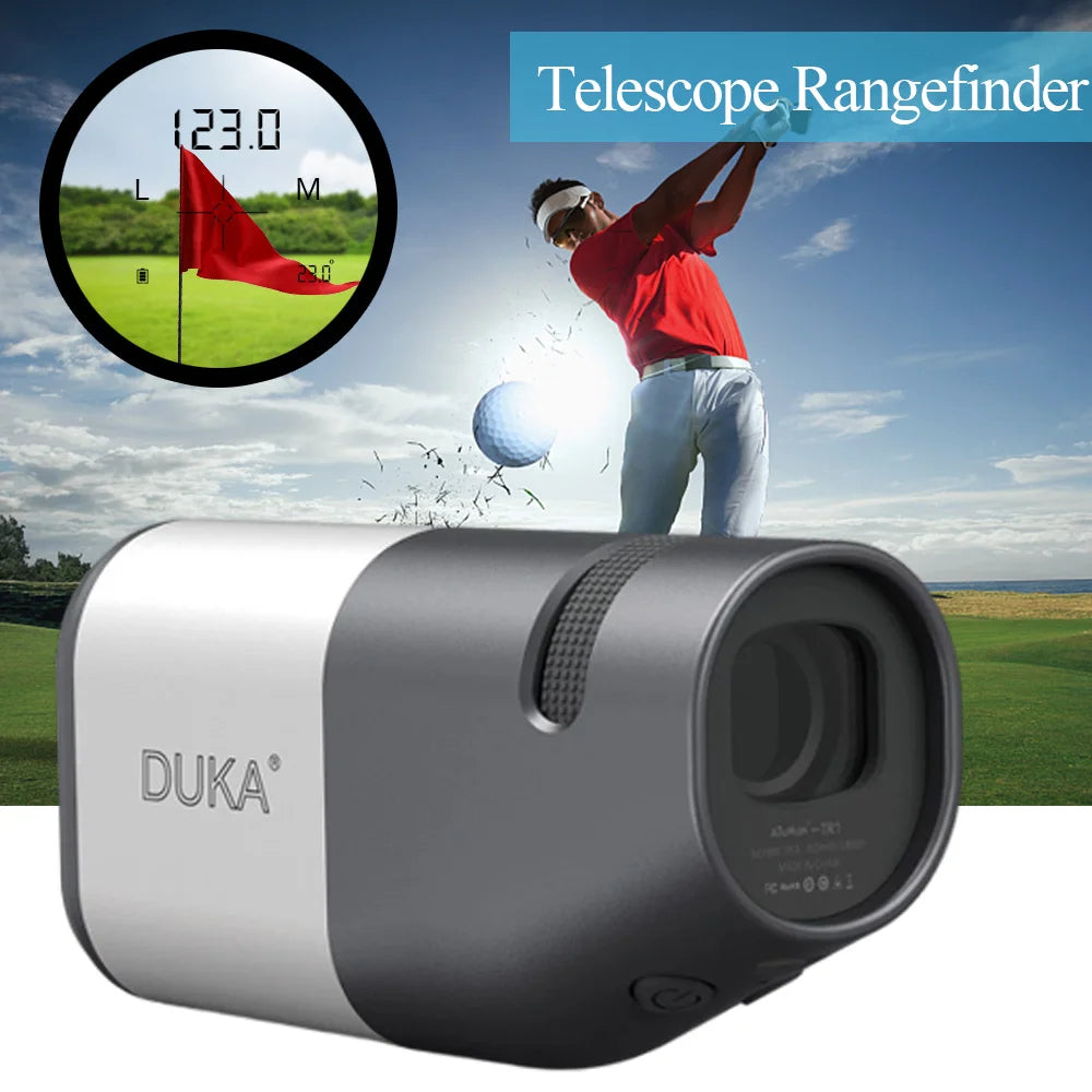 2023 Newest Golf Laser Rangefinder Telescope 6X Monocular Distance Meter for Hunting Travel Telescope with Flag-Lock Slope DUKA